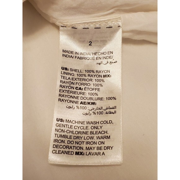 Chico's Sz 2 Beaded Embroidered Linen Lined Tunic Top Aztec Lagen Boho - Picture 10 of 12